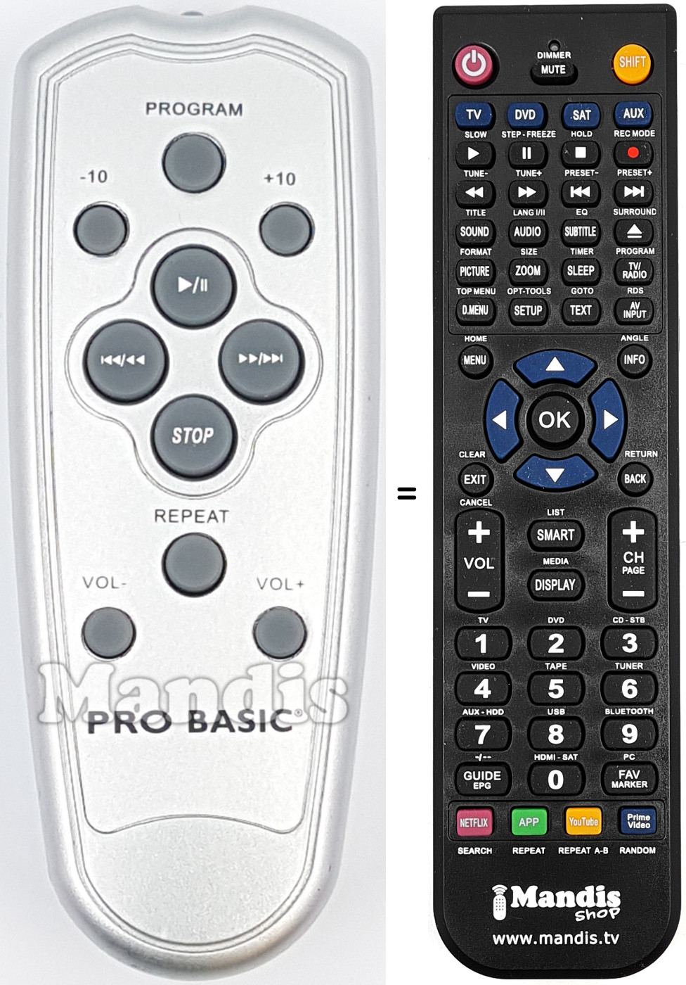 Télécommande équivalente REMCON2189