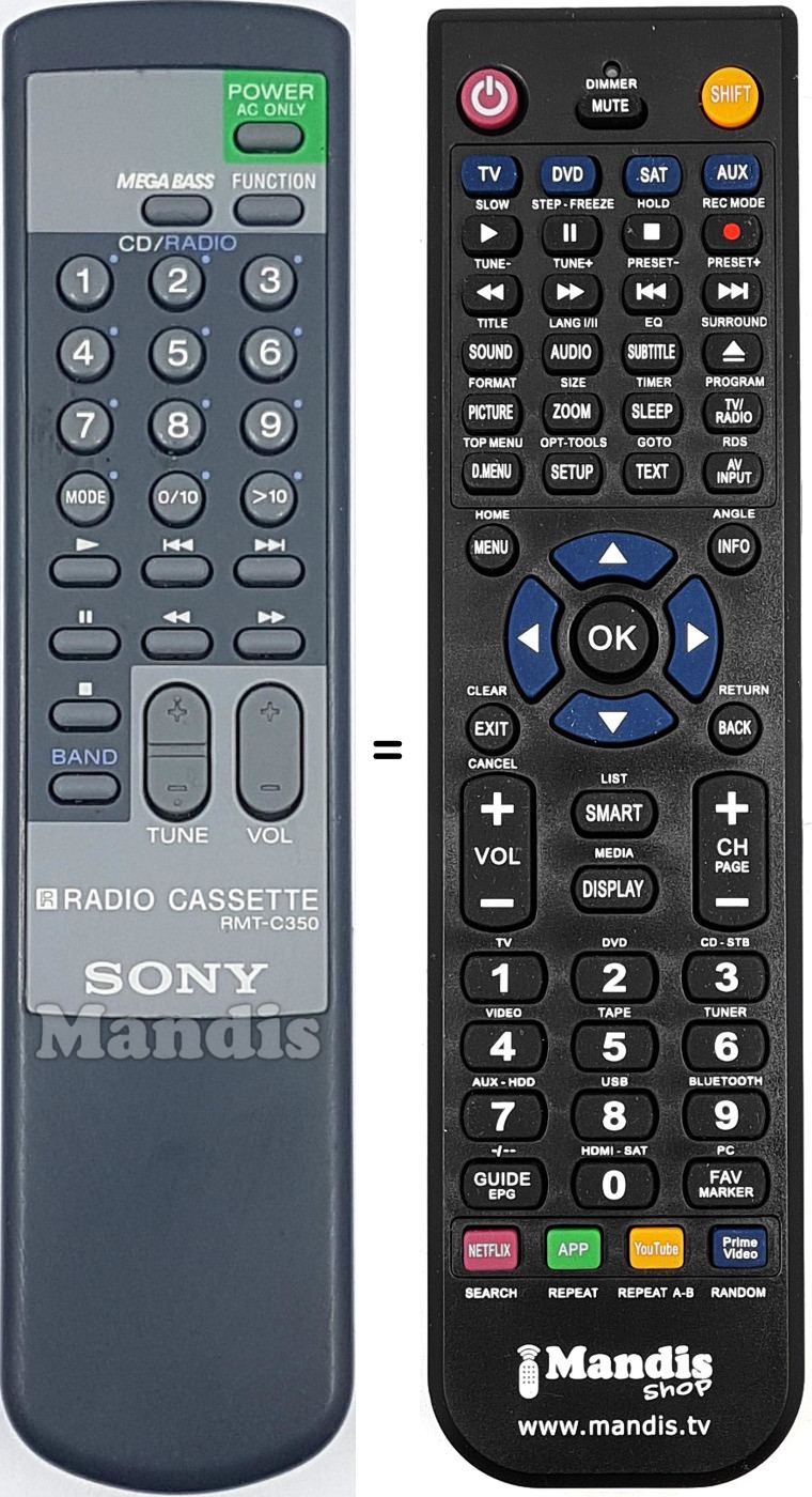 Télécommande équivalente RMT-C350