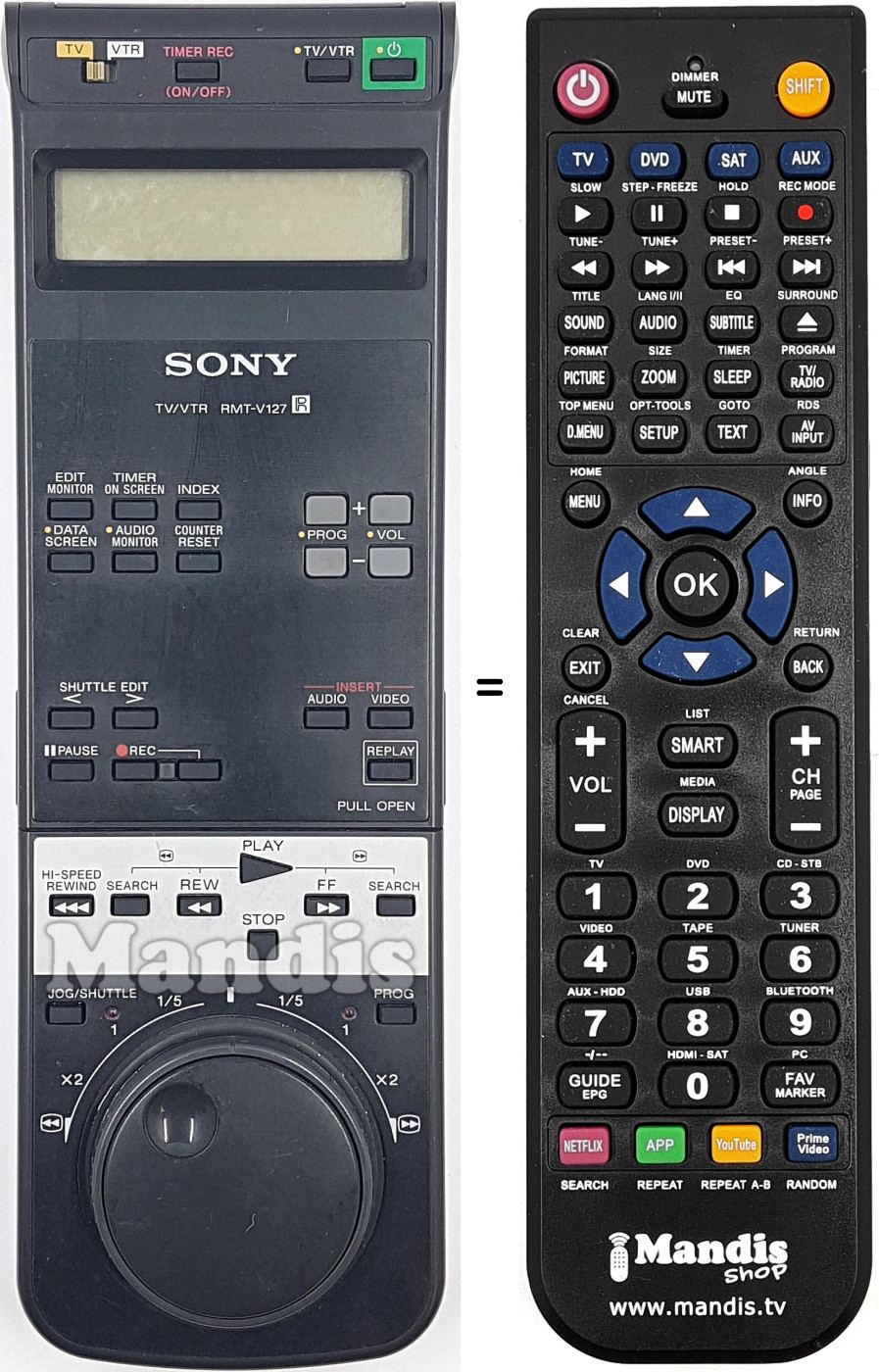 Télécommande équivalente RMT V127
