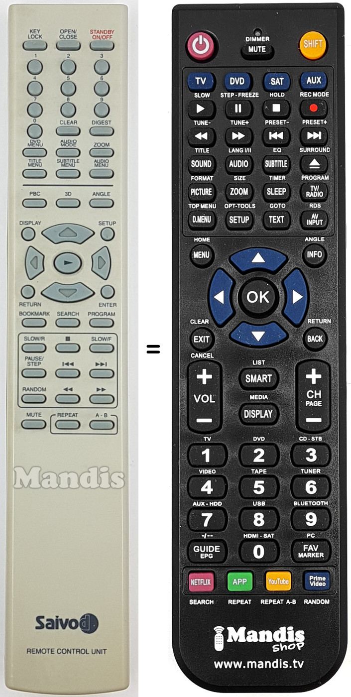Télécommande équivalente SAI003