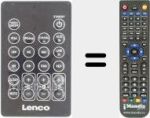 Télécommande pour remplacer Lenco003
