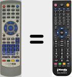 Replacement remote control for DVBT066