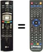 Télécommande équivalente LG WHV12457