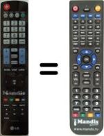 Télécommande équivalente LG WHV12440