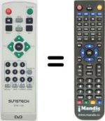 Télécommande équivalente Sunstech WHV15567W