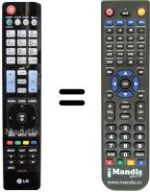 Télécommande équivalente LG 42 LD 575