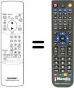 Télécommande équivalente Daewoo DVF 26