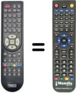 Gleichwertige Fernbedienung THES THL TV3788S