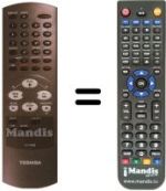 Replacement remote control Toshiba V 729 W