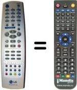 Télécommande équivalente LG 6710V00112D