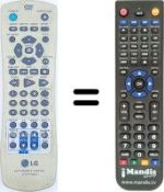 Télécommande équivalente LG DV8600C