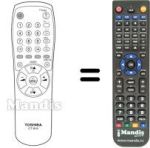 Télécommande équivalente Toshiba 21T01I