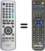 Replacement remote control Sharp LC37WD1S