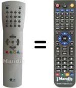 Télécommande équivalente LG 6710V00056B