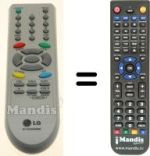 Télécommande équivalente LG 6710V00090D