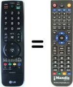 Télécommande équivalente LG 32LV3400-ZA