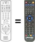 Replacement remote control Sony SLV-SX80VC