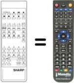 Replacement remote control Sharp RRMCG0739BMSA