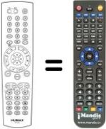 Télécommande équivalente Humax PVR 8100T