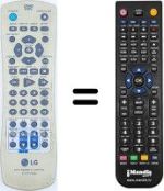 Télécommande équivalente LG DV 8900 C