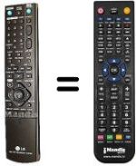 Télécommande équivalente LG RH-298 H