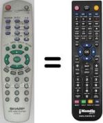 Télécommande équivalente Sharp DV-SV9C