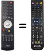 Télécommande équivalente Toshiba ZG4187F