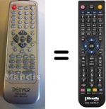 Télécommande équivalente Denver DVD188 Divx