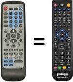 Télécommande équivalente Irradio DVD600