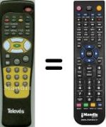 Télécommande équivalente Televes WHV3911W