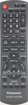 Original remote control PANASONIC Audio System (N2QAYB000500)