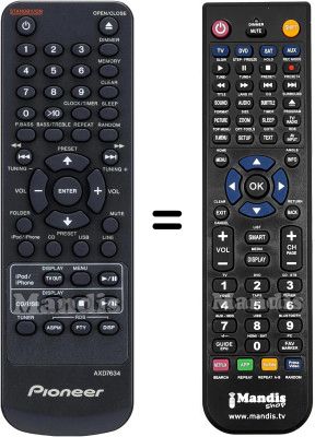 Gleichwertige Fernbedienung Pioneer AXD7634