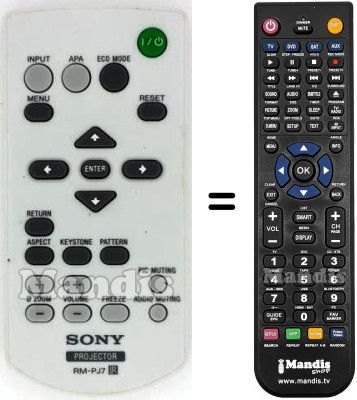 Replacement remote control Sony RM-PJ7 Replacement remote control Sony RM-PJ7