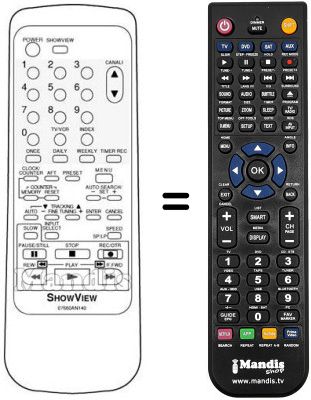 Télécommande équivalente Sinudyne SV 9088