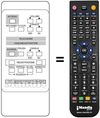 Gleichwertige Fernbedienung Amstrad TVR 3