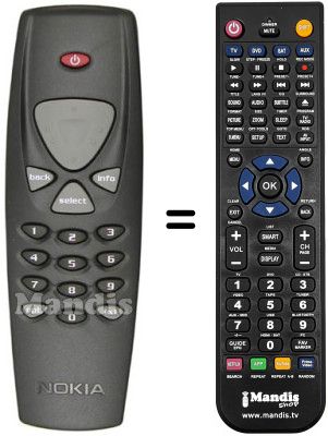 Gleichwertige Fernbedienung Ingelen MEDIAMASTER 110 T Gleichwertige Fernbedienung Ingelen MEDIAMASTER 110 T