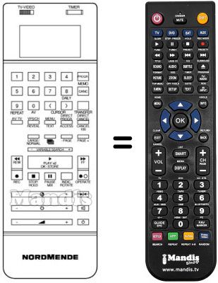 Télécommande équivalente V 1505 K Télécommande équivalente V 1505 K