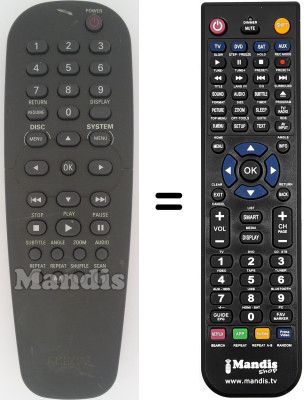 Replacement remote control Philips DVD 722