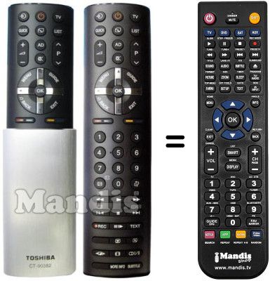 Télécommande équivalente Toshiba 32 UL 863 Télécommande équivalente Toshiba 32 UL 863