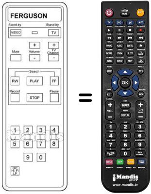 Télécommande équivalente 3 V 59 Télécommande équivalente 3 V 59