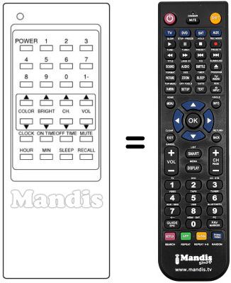 Replacement remote control 610.048.5891 Replacement remote control 610.048.5891