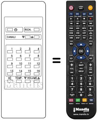 Replacement remote control Audiosonic KBB 1574