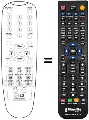 Replacement remote control LG 20 J 3 RX