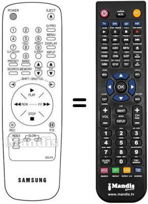 Replacement remote control 90099-633-214 C