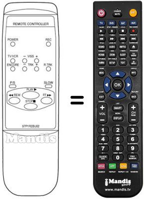 Replacement remote control 97P1R2BU02