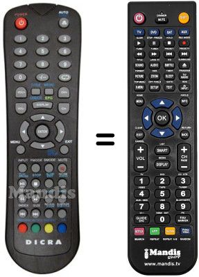 Gleichwertige Fernbedienung DICRA TVLCD 022