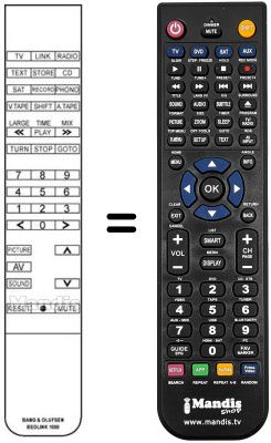 Replacement remote control Bang Olufsen LX 6000