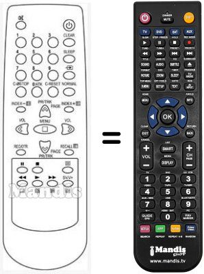Gleichwertige Fernbedienung Daewoo DVT 14H3UD Gleichwertige Fernbedienung Daewoo DVT 14H3UD