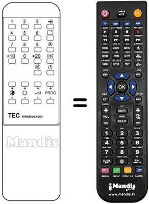 Replacement remote control DUAL-TEC CKT 9825