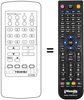Replacement remote control Toshiba 2180 TD